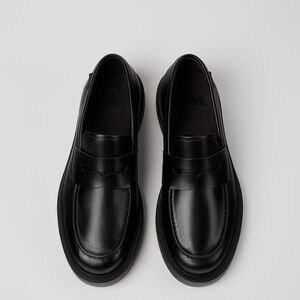 Camper Sleek Black Leather Loafers